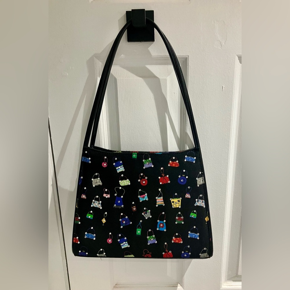 Nicci black/tiny purse print bag